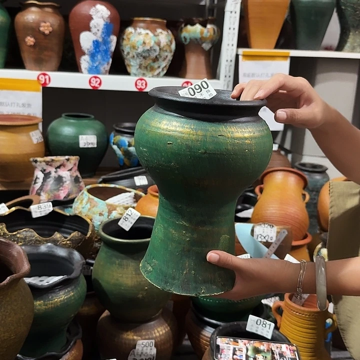 金绿蘑菇盆090有孔