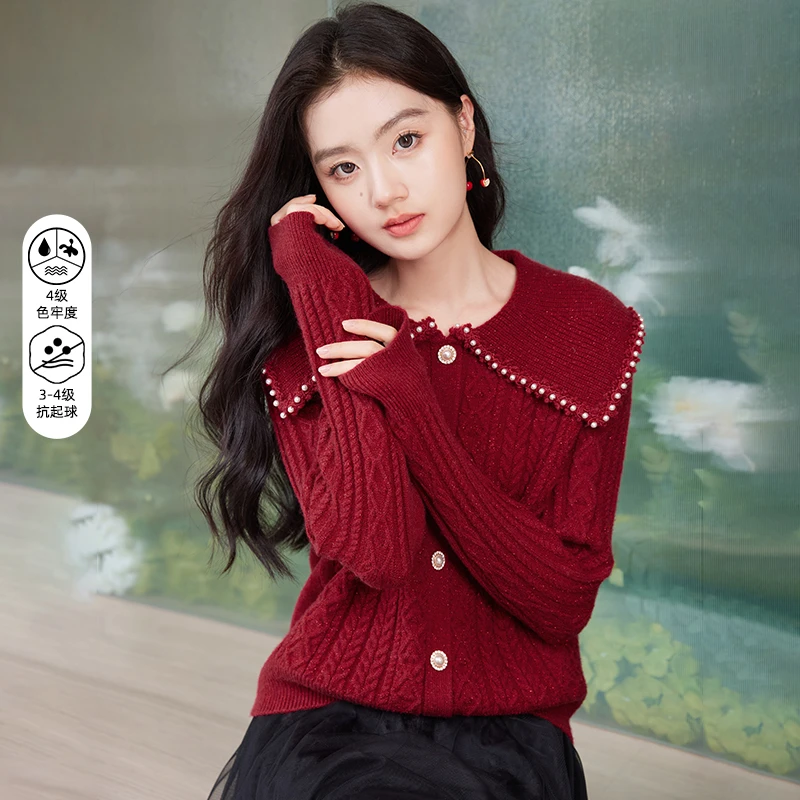 【小呆鸟专属】Z844231毛针织衫 香影高级感针织开衫女2024秋冬