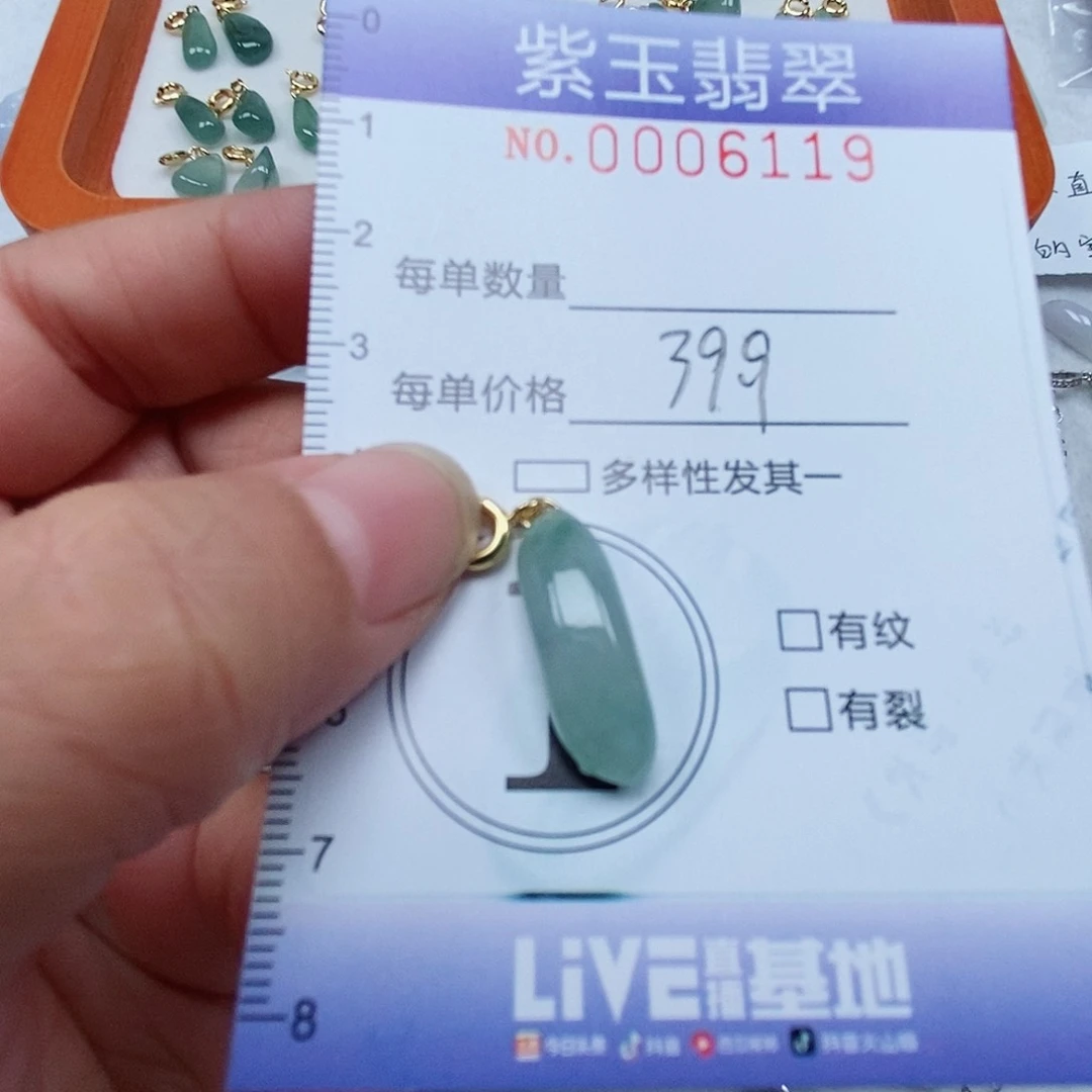 颈饰未镶嵌翡翠冰透飘花随行