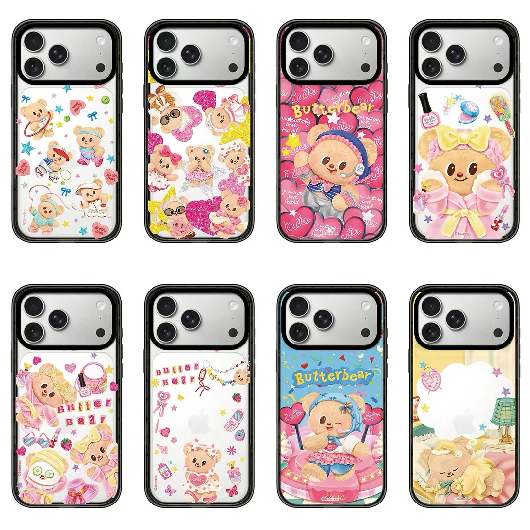 【黄油小熊】透黑亚克力卡通可爱适用iPhone18ProMax/17/16手机壳