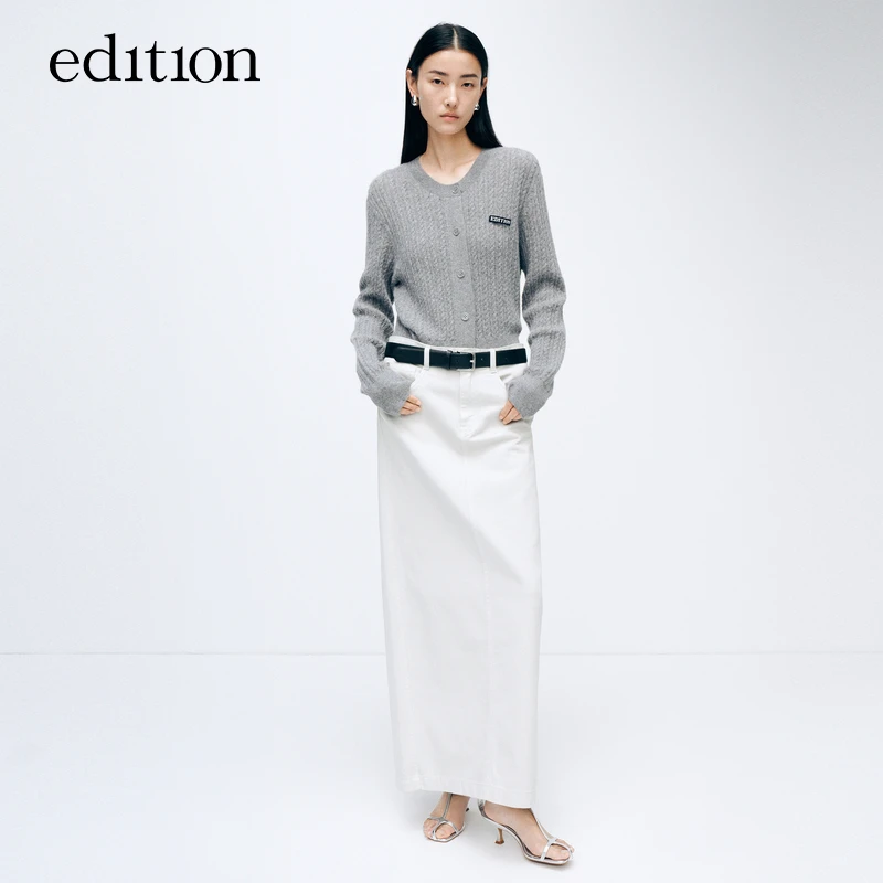 【商场同款】edition新款复古绞花牦牛绒针织衫#EBD1CAR032