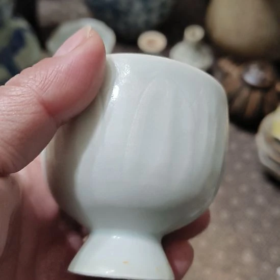 无***摆件一件精美湖田窑刻花小杯全品