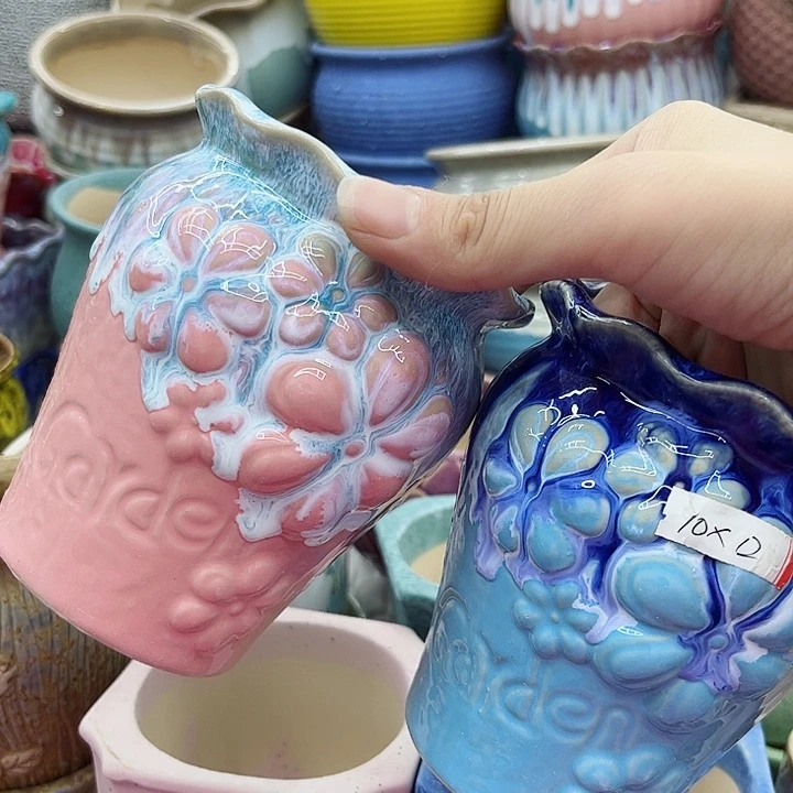 多肉绿植陶瓷花盆9.9包邮，有孔