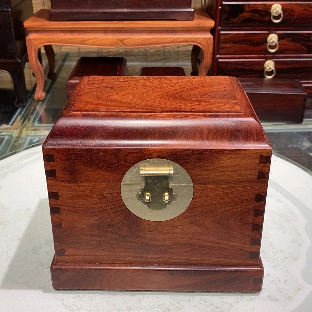 染料紫檀（血檀）独板百宝盒19/15/16