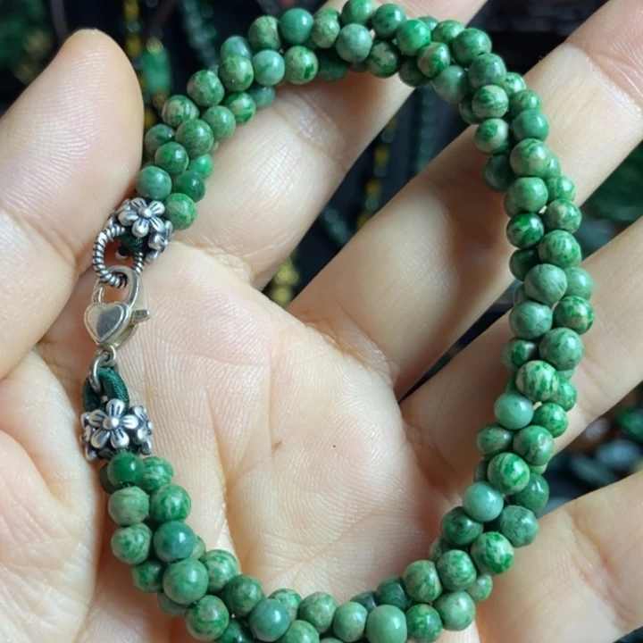 翡翠未镶嵌手链扭扭链手链直播间看细节