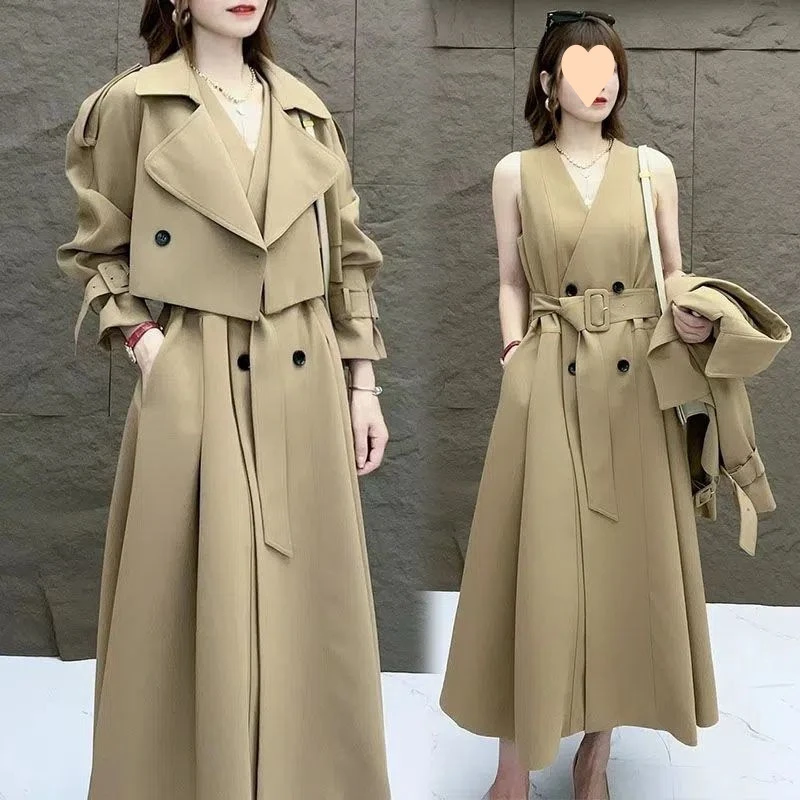 潮流气质女款2023秋装大码时尚都市风裙套装长袖飞飞袖两件套含15