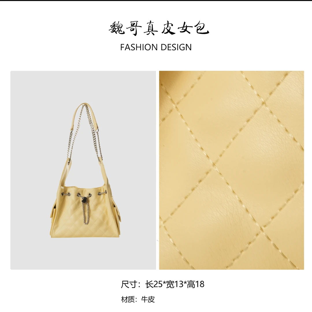 【魏哥甄选】2025时尚休闲百搭通勤女士单肩斜跨包 BV9553-小鸡黄