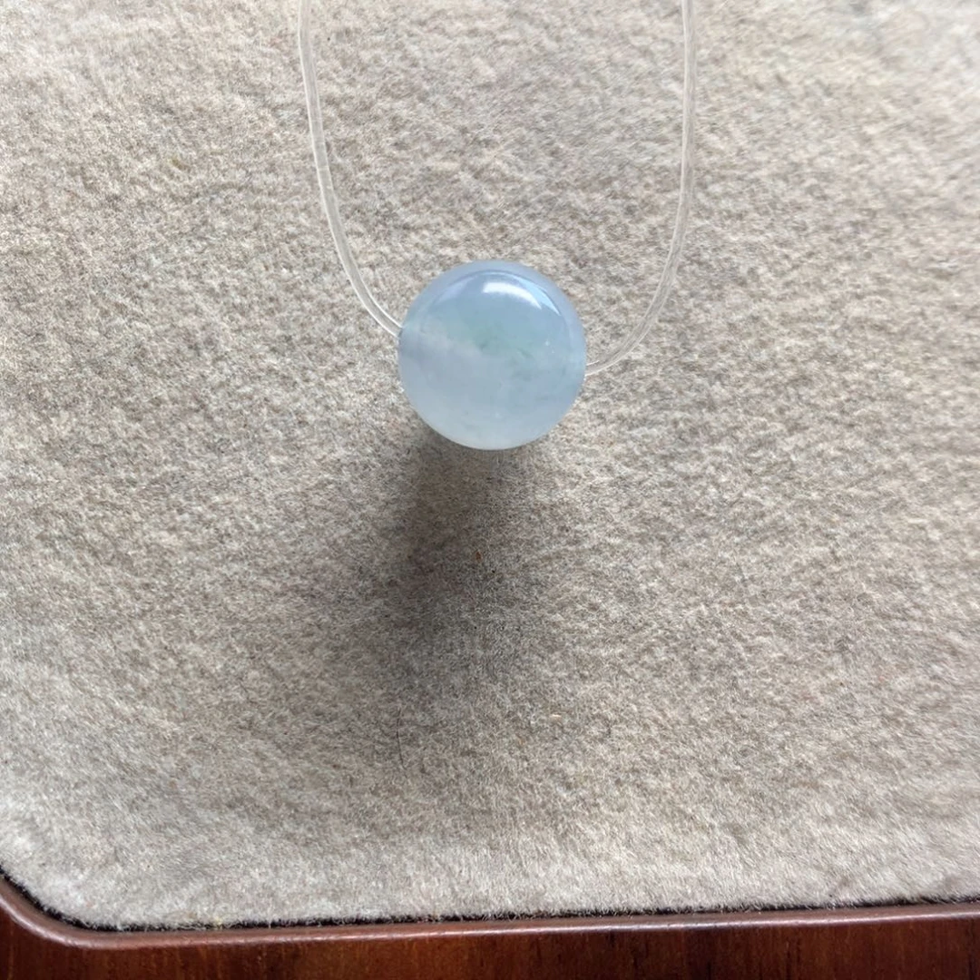 翡翠未镶嵌手链蓝紫底飘绿11.4mm