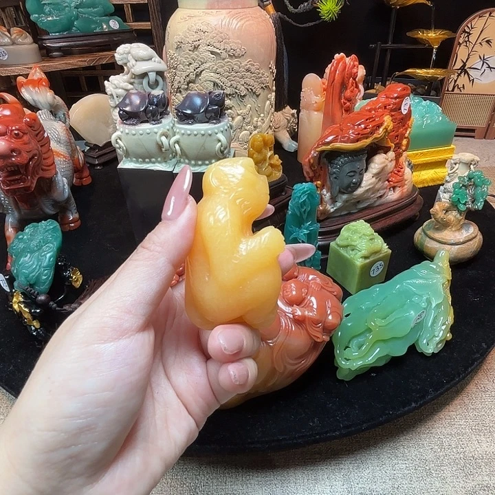 昌化石印石手把件