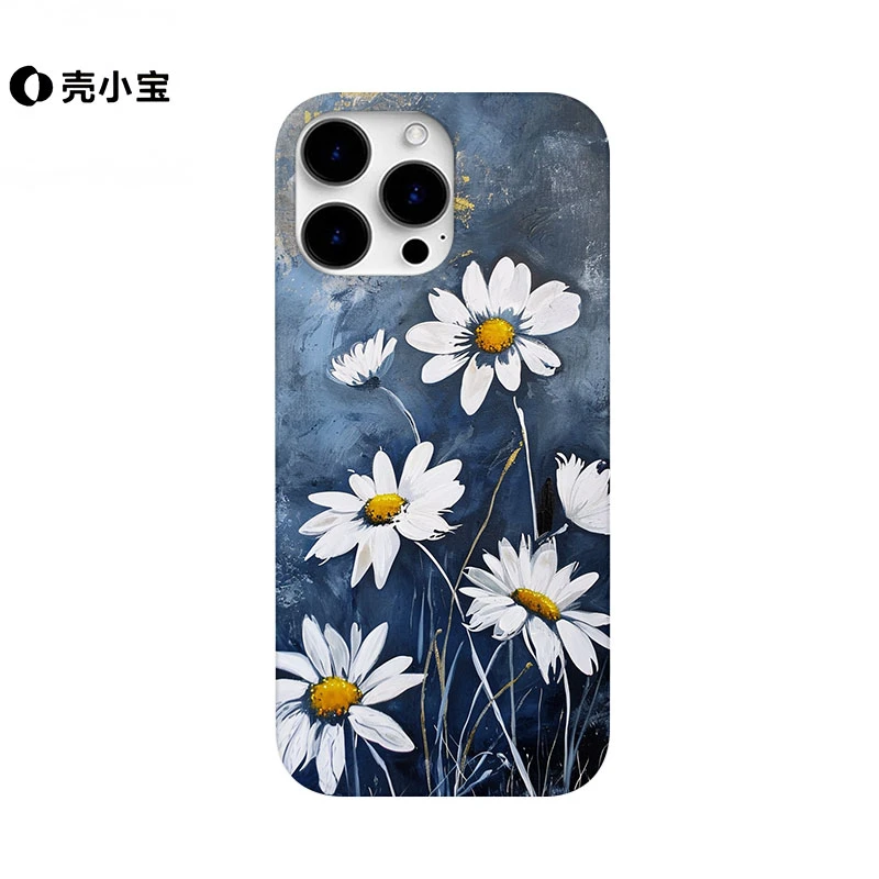 油画雏菊手机壳适用苹果17pro个性iphone16promax创意15/14小米15