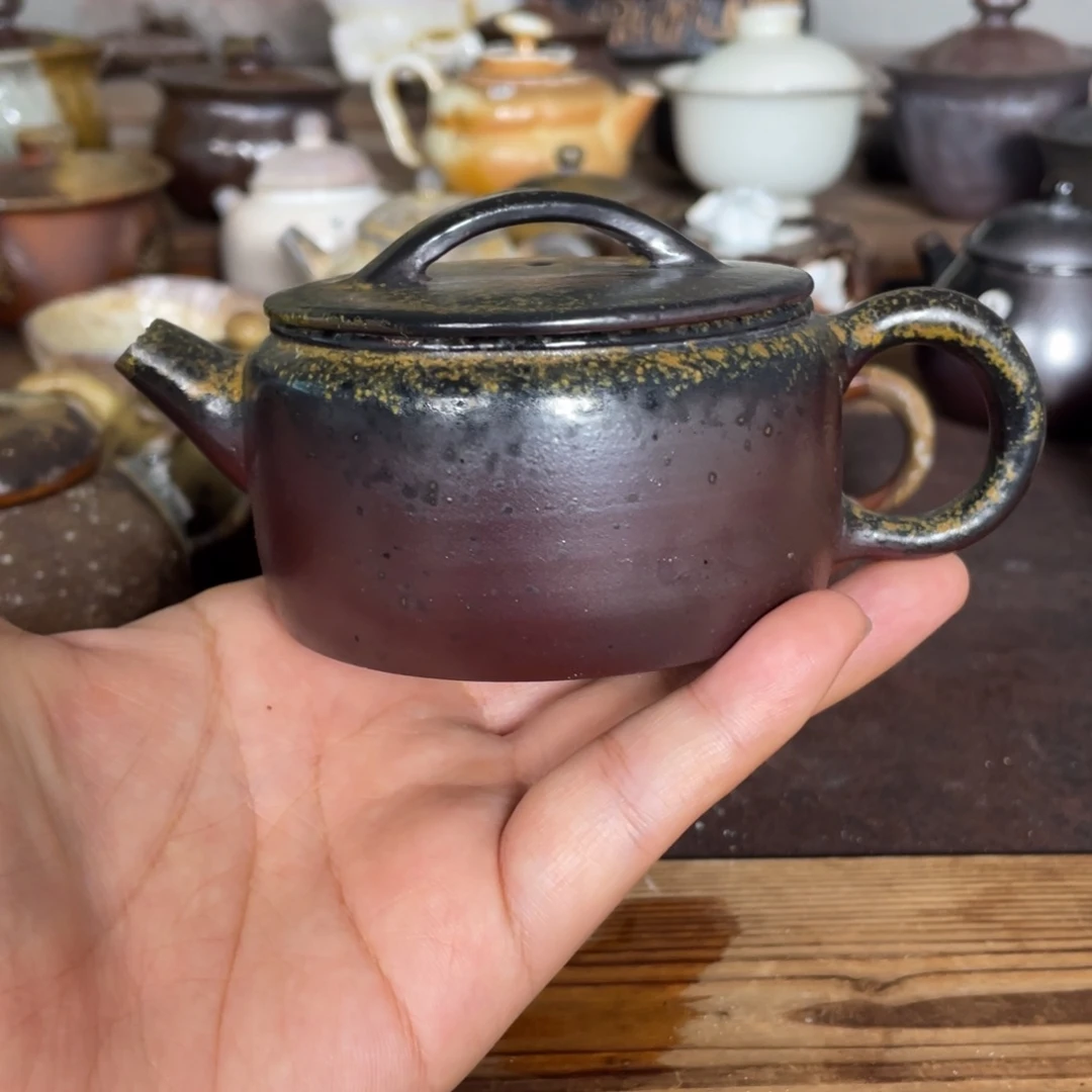 大开口乌金。 柴烧。   微瑕.*.