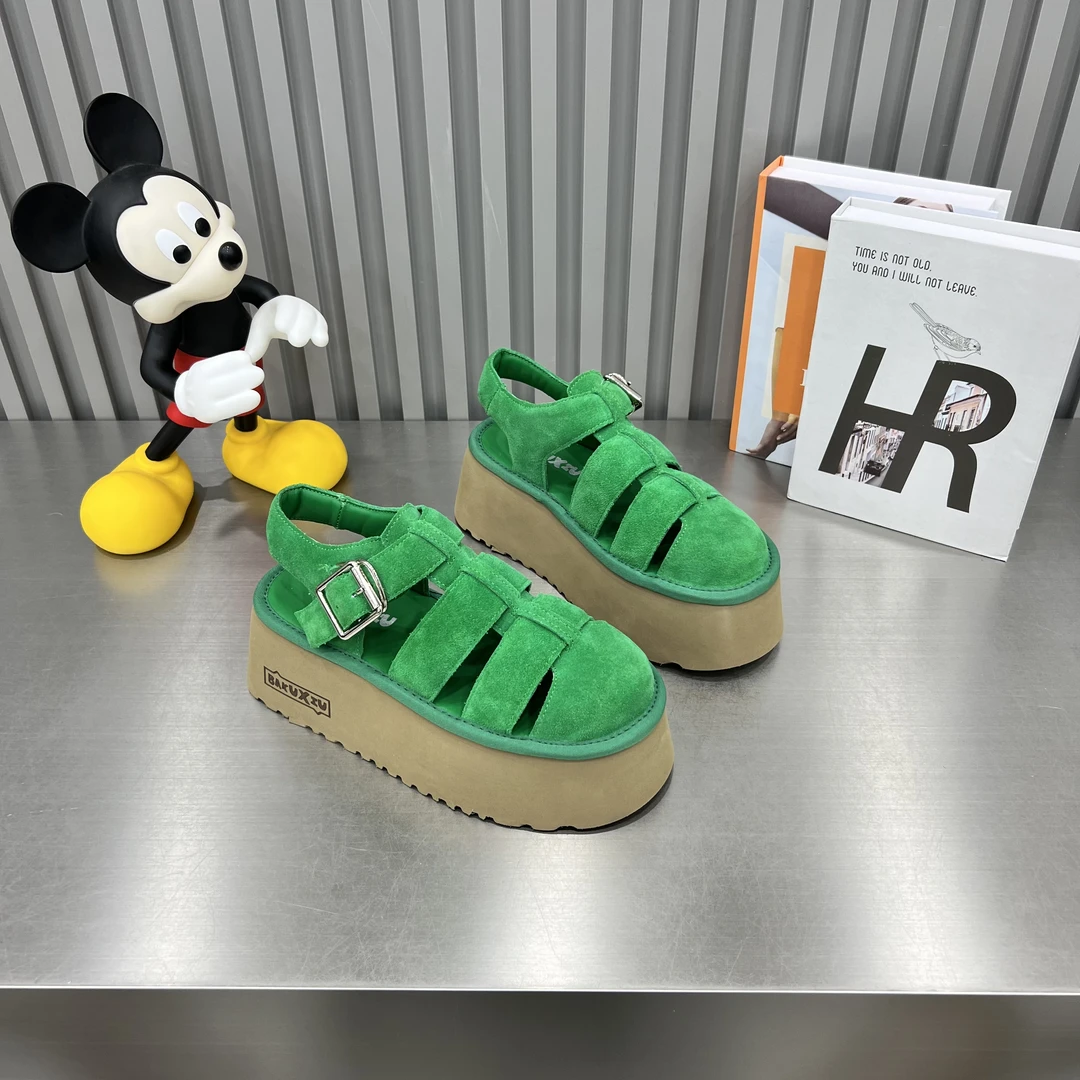 1435-D18-8新款夏季时尚百搭休闲凉鞋高跟松糕厚底潮流