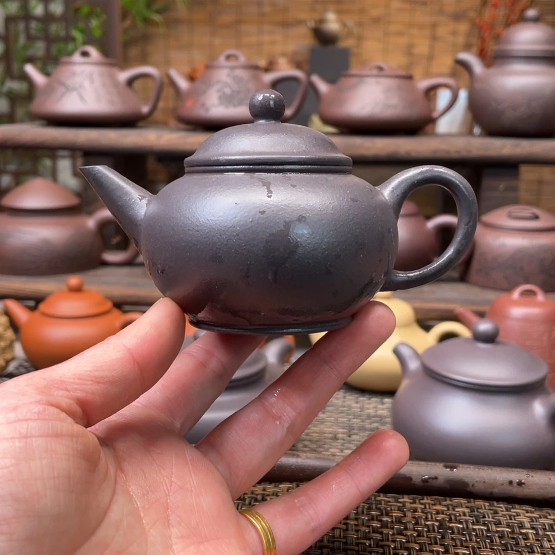 紫砂茶壶宜兴原矿紫砂手工制120