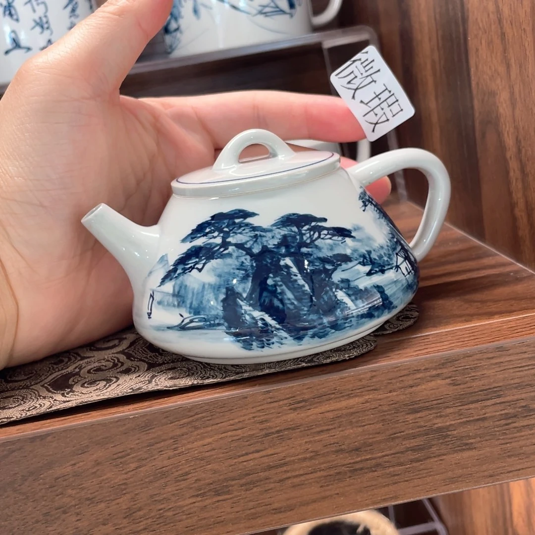 釉下手绘茶具微瑕