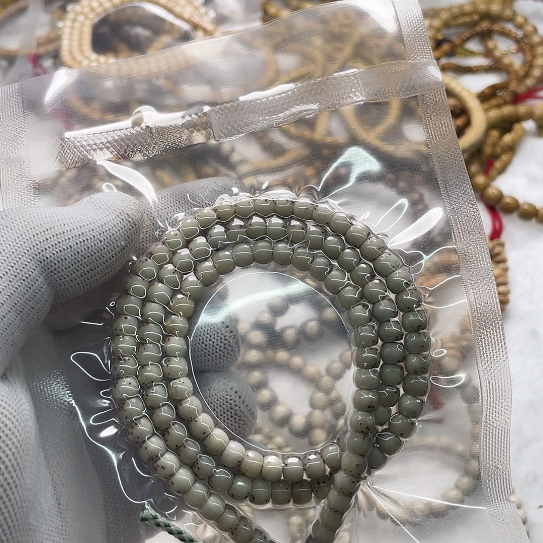 星月菩提吊坠同枝白冰6x5鼓珠108