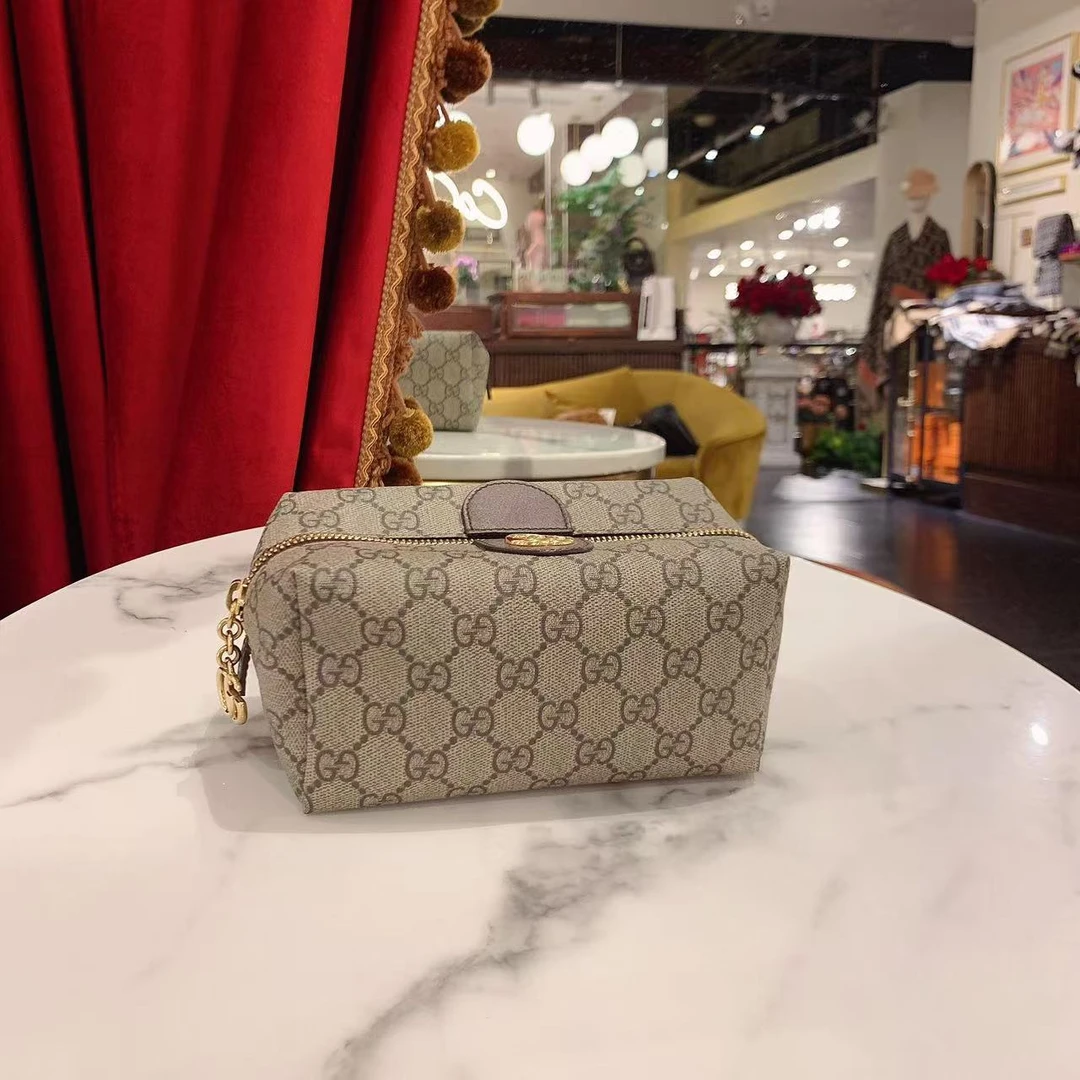95新 GUCCI/古驰 古驰ophidia化妆手拿包老花金扣/12927715