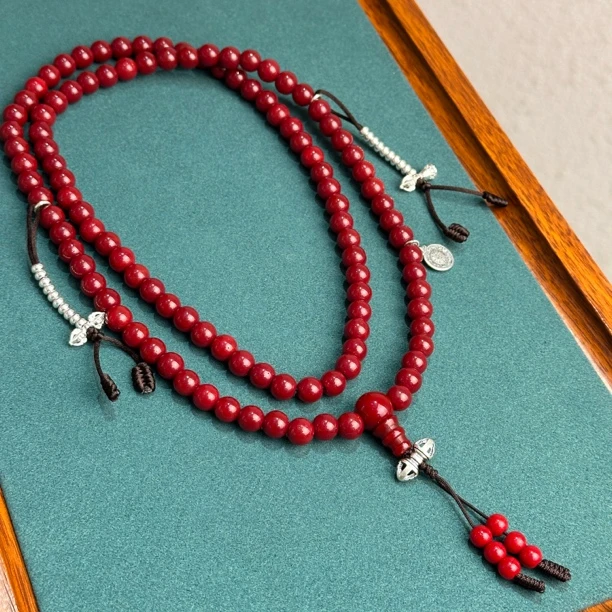 吊坠925银琉璃 【民族风】满配怀业念珠108项链（拉萨开直发）