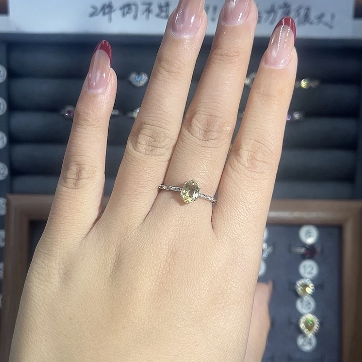 戒指烟晶银S925镶嵌