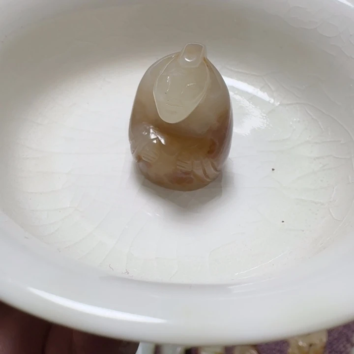 五***海瓷片双鱼青瓷开片大碗