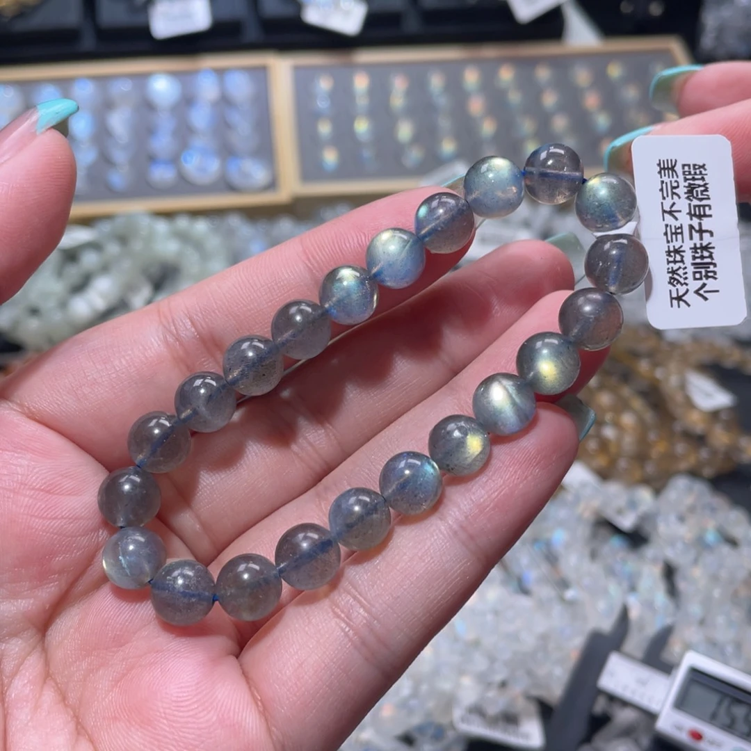 未镶嵌手链长石灰月光手链8.6mm
