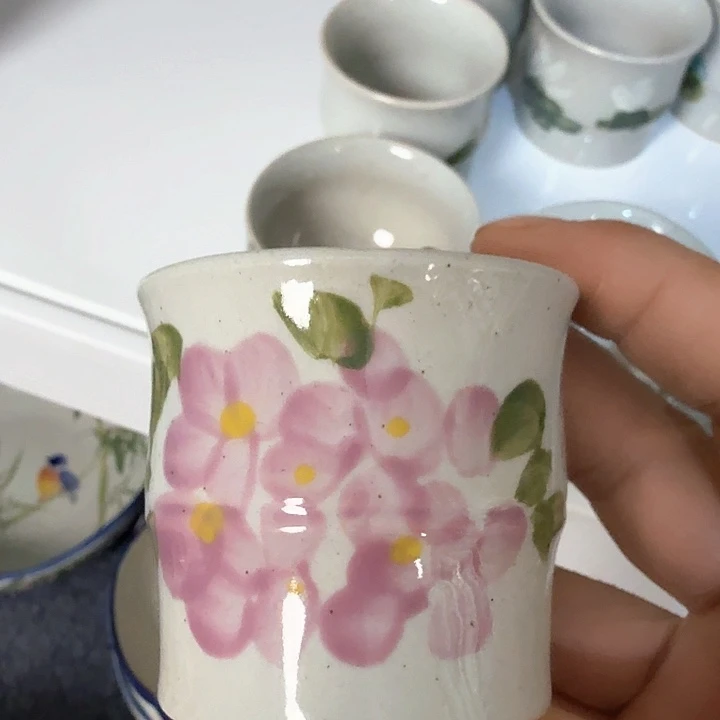 景德镇陶瓷手工手绘竹节杯