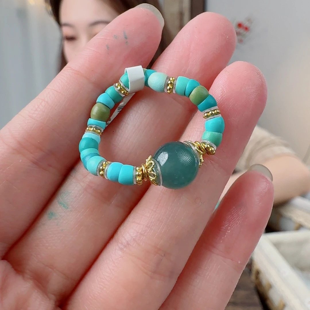 绿松石18K金镶嵌挂件