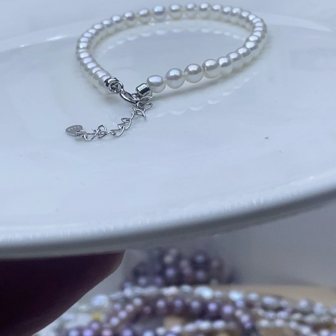 淡水珍珠手链银S925镶嵌