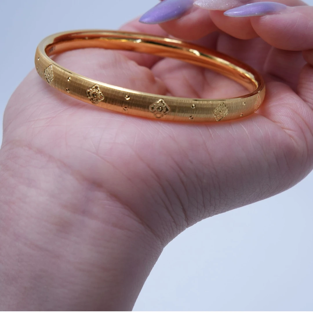 【金手镯】四合如意手镯黄金5G足金999经典百搭精致通勤零附件