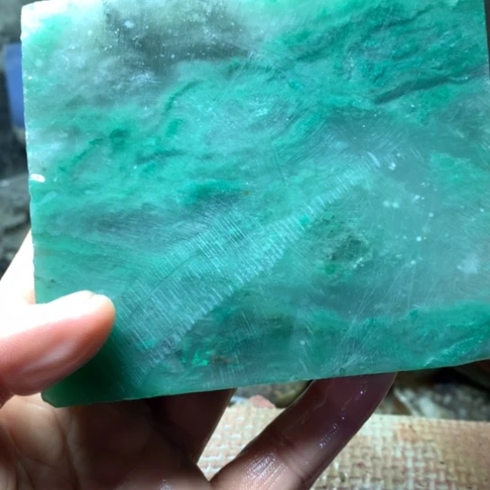 定制石英质玉（非洲翠）天然玉石手镯
