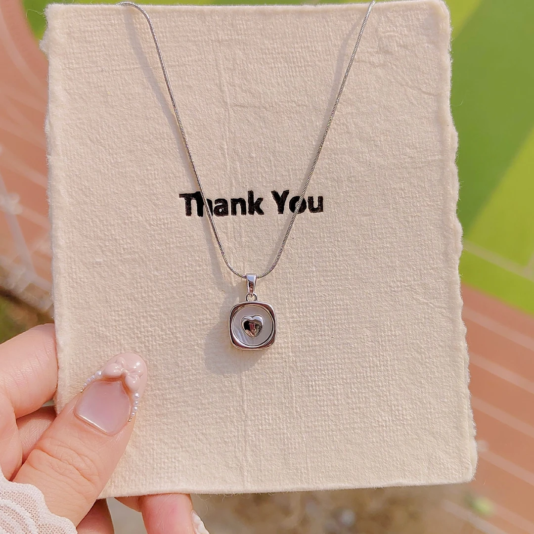 钛钢项链 银色简约时尚轻奢百搭镶嵌坠链小众女士钛钢锁骨项链