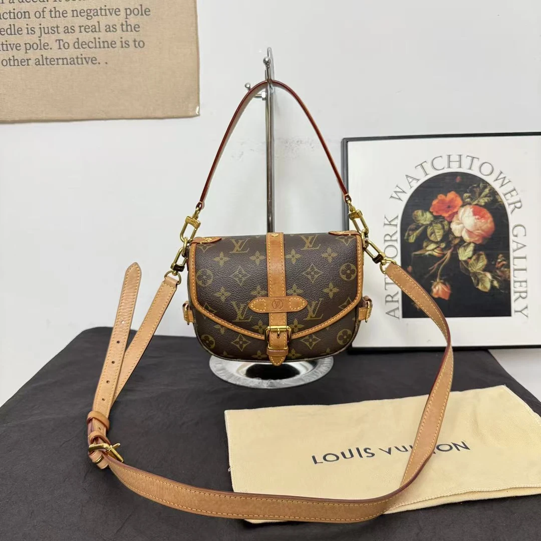 95新 LouisVuitton/路易威登 lv老花芯片款双子星/斜挎包/手提包
