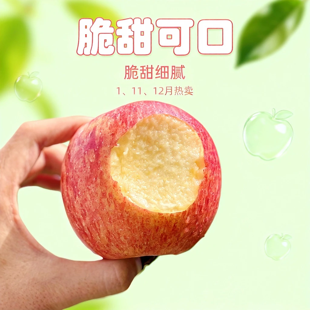 EV高原玫瑰苹果脆甜可口有花香气口感丰富果肉细腻