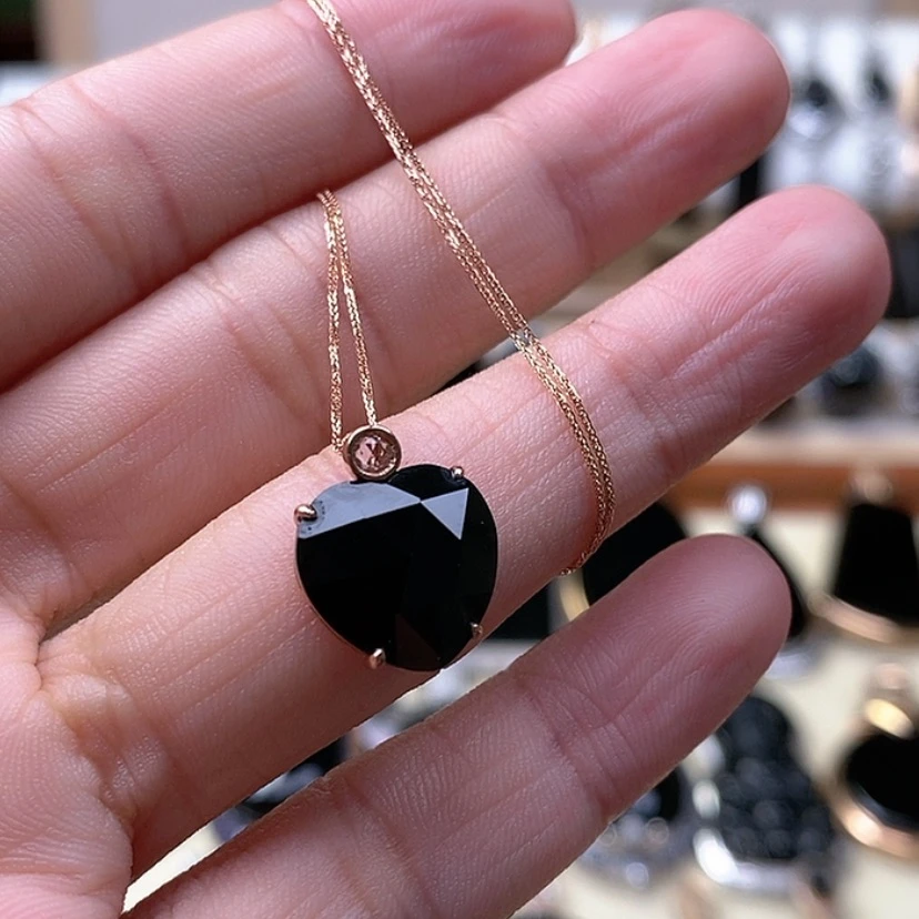 【闪购商品】翡翠套链18K金镶嵌爱心