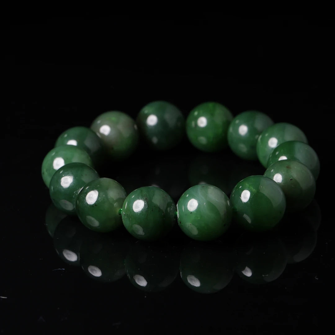 清代和田玉碧玉手串-CS