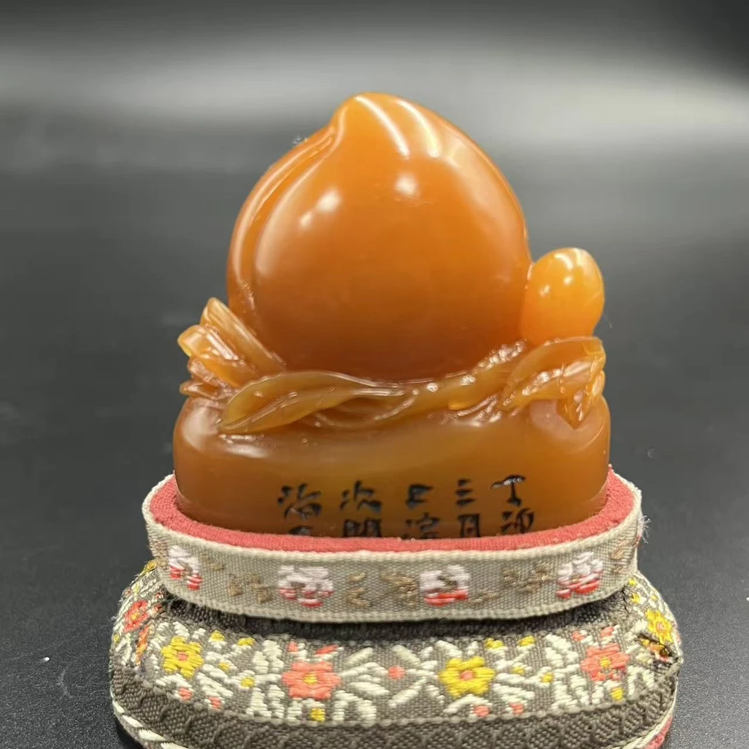 珍藏 寿山田黄石印章摆件手把件