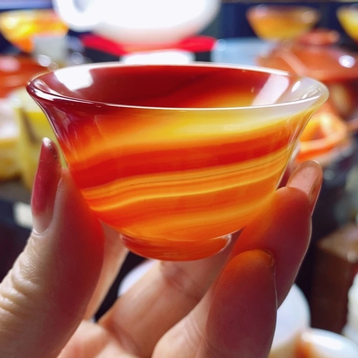 玛瑙/玉髓茶具未镶嵌久*