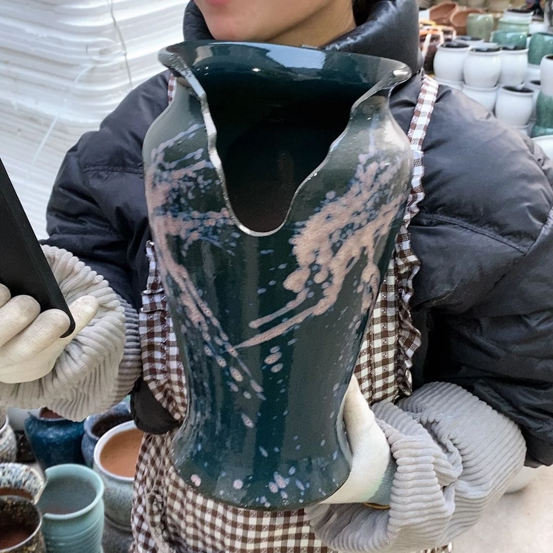 紫砂花盆瑕疵口16高30