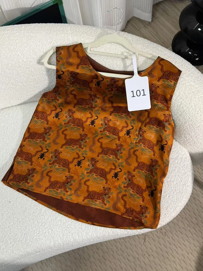 七七真丝【H版背心专拍链接】桑蚕丝香云纱圆领百搭背心