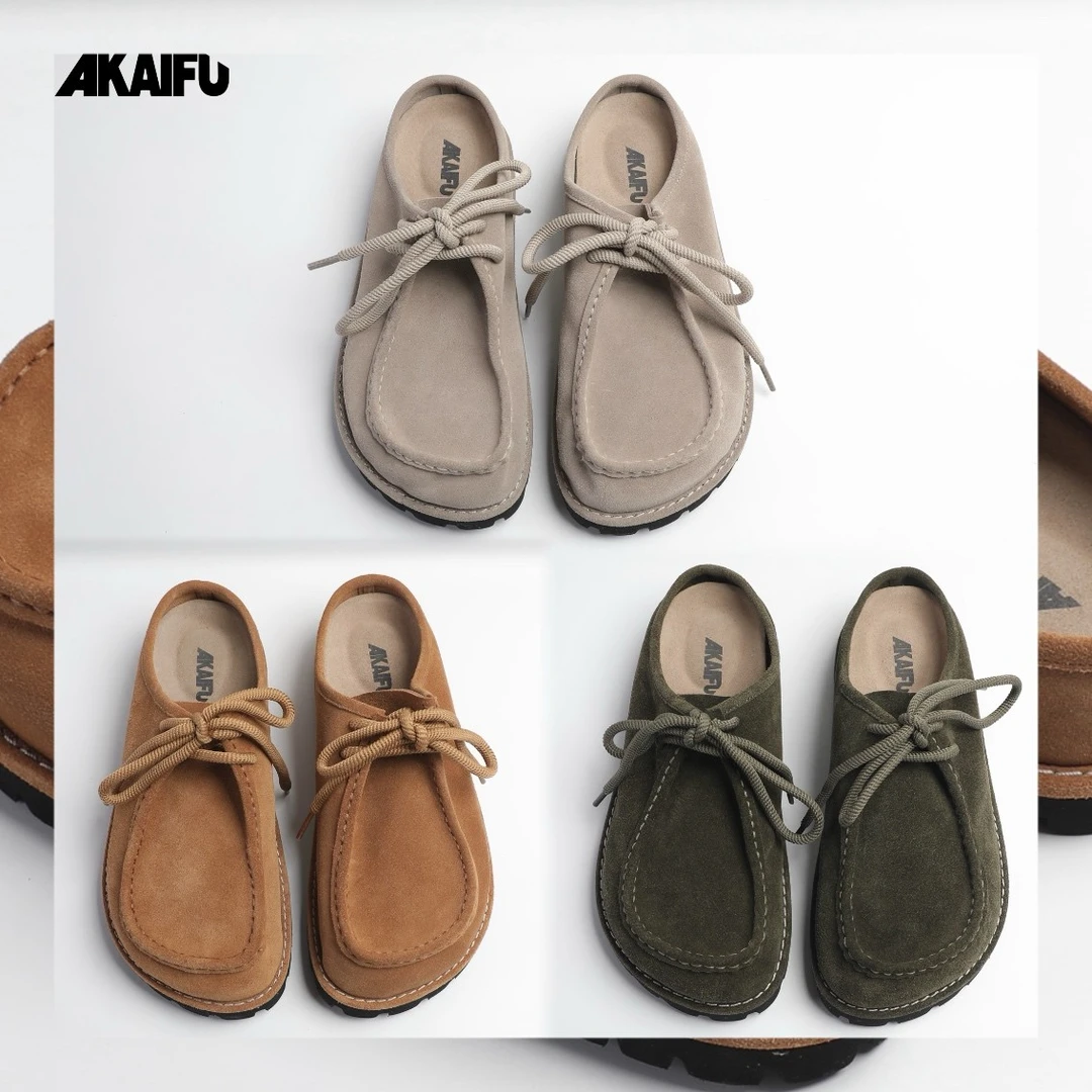 "荒野"系列 系带厚底勃肯鞋袋鼠拖 真皮复古休闲男女勃肯