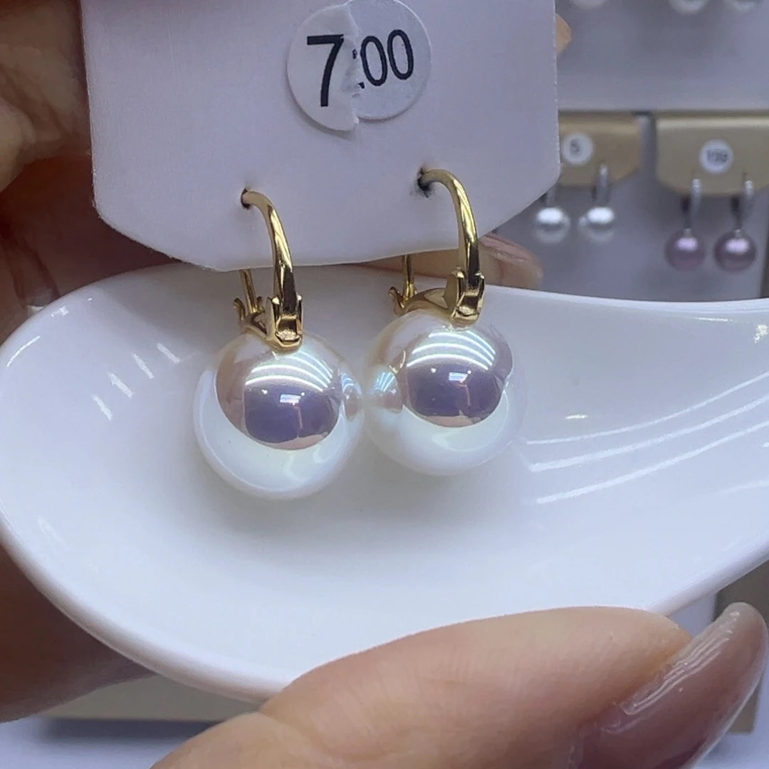 淡水珍珠耳饰银S925镶嵌