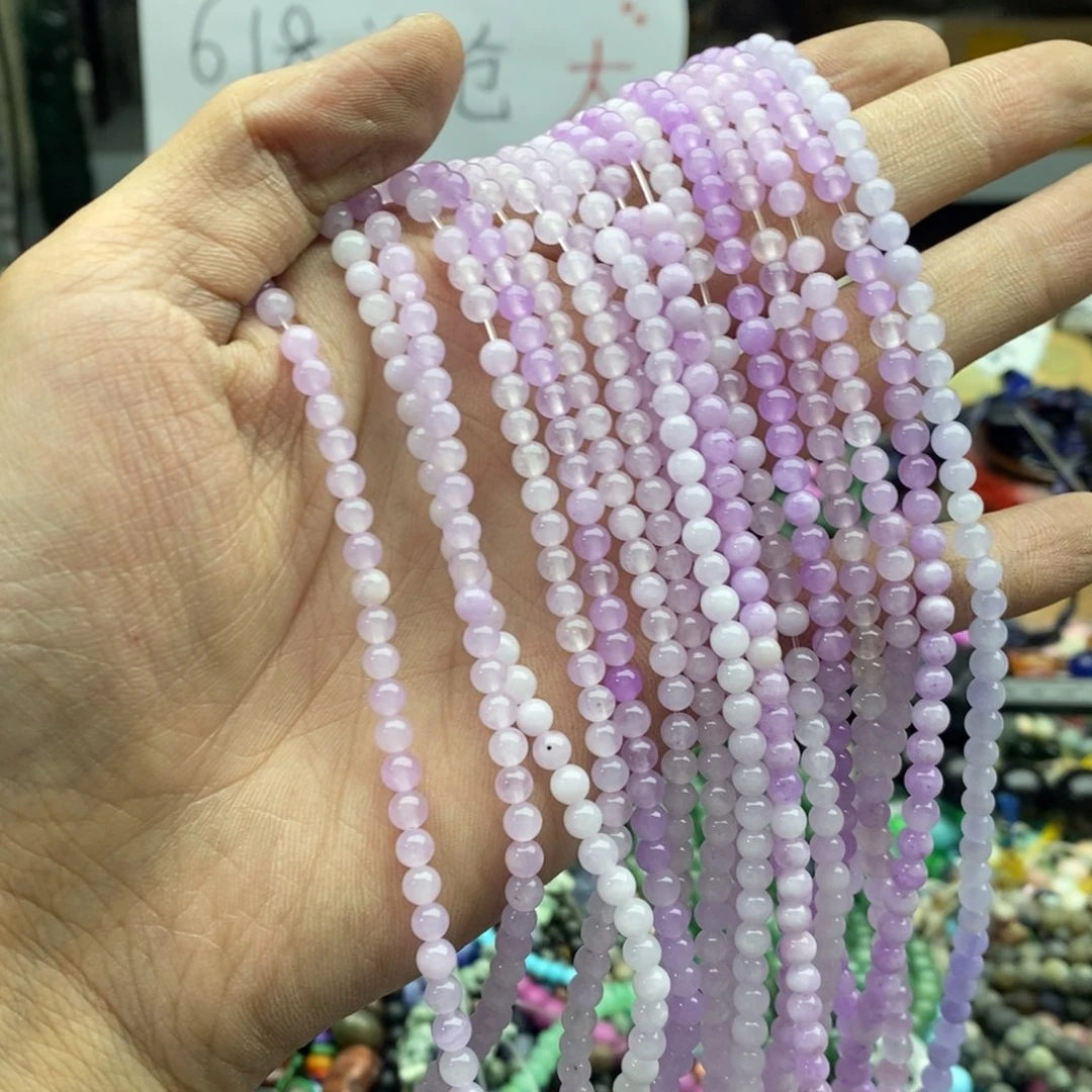 玛瑙/玉髓未镶嵌珠宝半成品一条4mm紫罗兰玉髓Q189