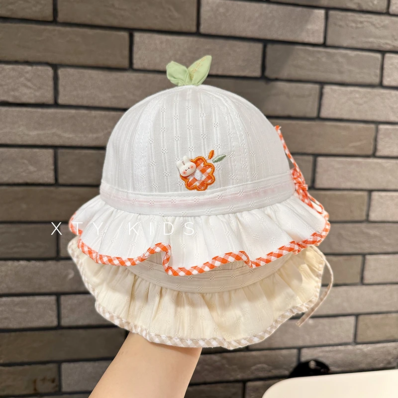 婴儿帽子春秋款夏季薄款婴幼儿遮阳防晒帽女宝宝小月龄外出太阳帽