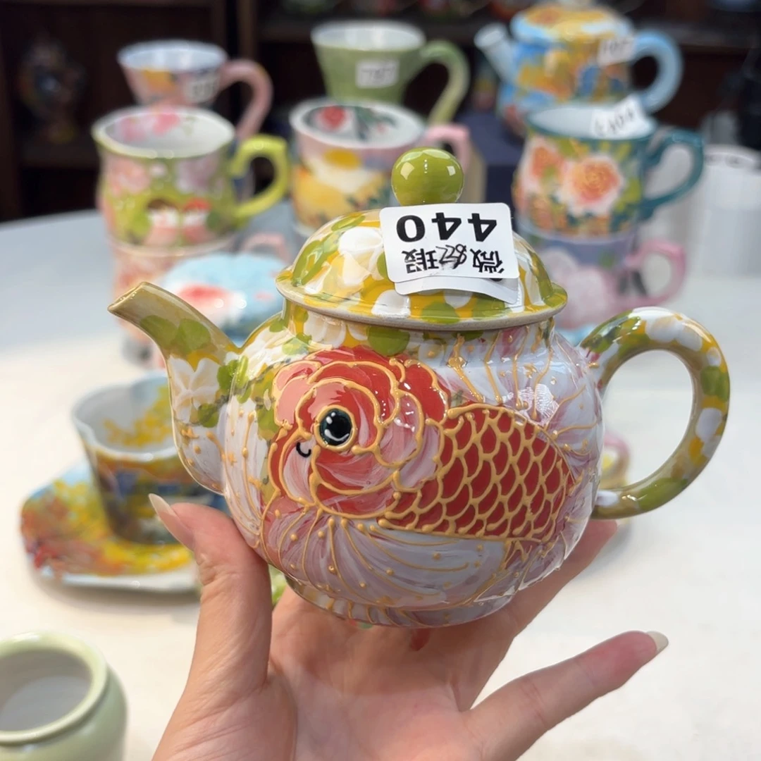 景德镇手绘高温釉下彩陶瓷茶具
