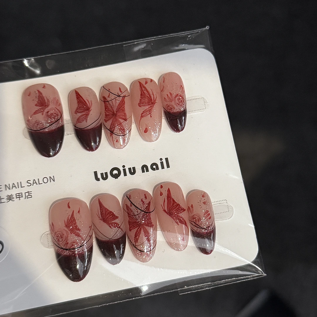 【孤品】云响·Nail·纯手工穿戴甲手绘极光魅影 可多次使用 送工具