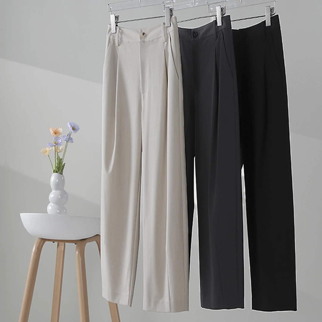 索菲丝尔2025夏季新款【清凉冰氨】凉爽薄款西装裤tr直筒裤521026