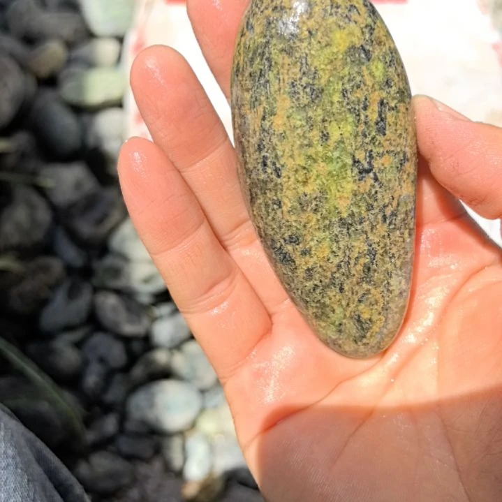 玉兰*藏玉药王石原石手把件一个