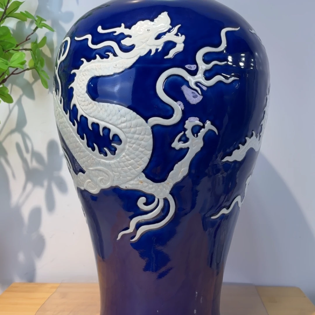 庆***集摆件陶瓷器工艺品摆件霁蓝