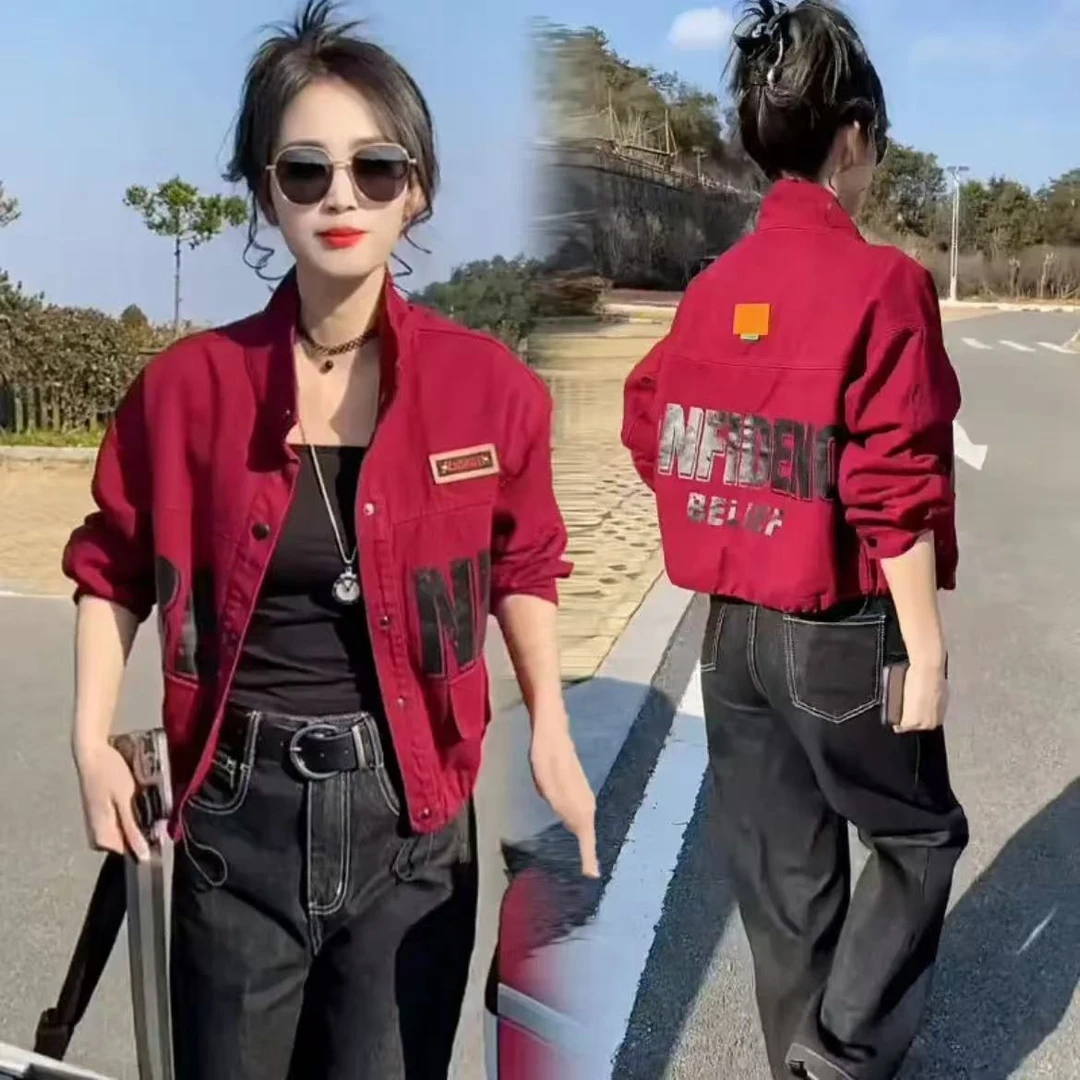 2025春秋新款上衣女士外套时尚欧版牛仔百搭个性炸街潮流洋气酷帅