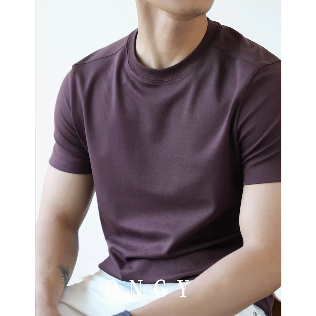 夏季冰丝超高级6【5A液氨】短袖T恤男2025凉感抑菌潮牌短袖t恤男