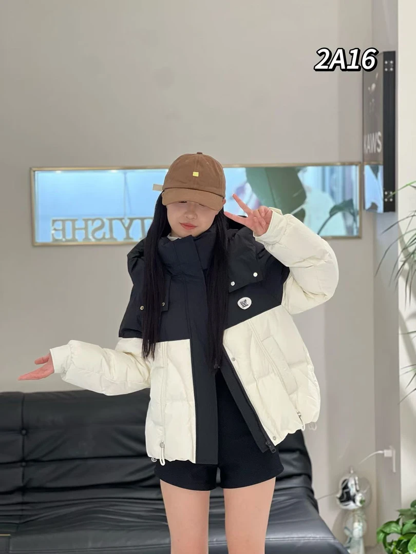 撞色韩版宽松面包女2024冬季休闲减龄保暖加厚外套【微瑕疵】长约62